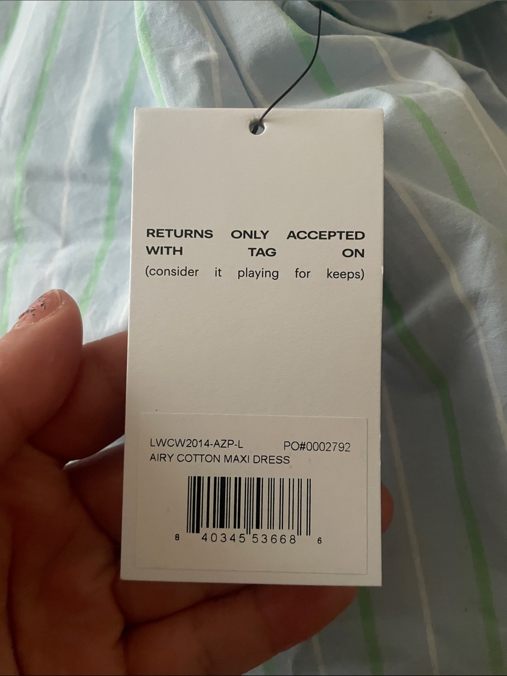 Lunya - Airy Cotton Maxi Dress
Azure Stripe / L - Picture 4 of 5
